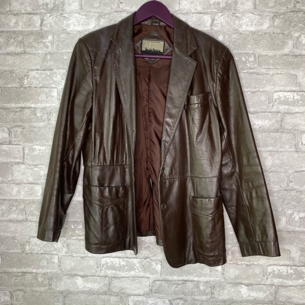 🎉VTG City Streets brown leather jacket